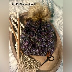 Hand knit beanie